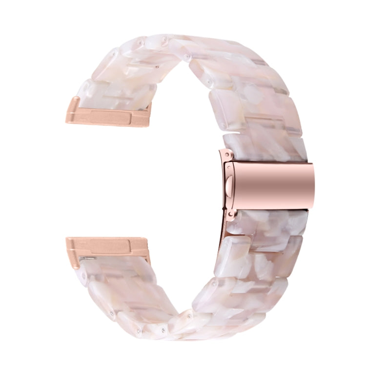 For Fitbit Versa 4 / Sense 2 Universal Resin Watch Band(Pink Flower)