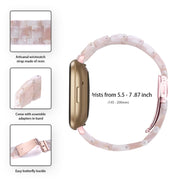 For Fitbit Versa 4 / Sense 2 Universal Resin Watch Band(Pink Flower)