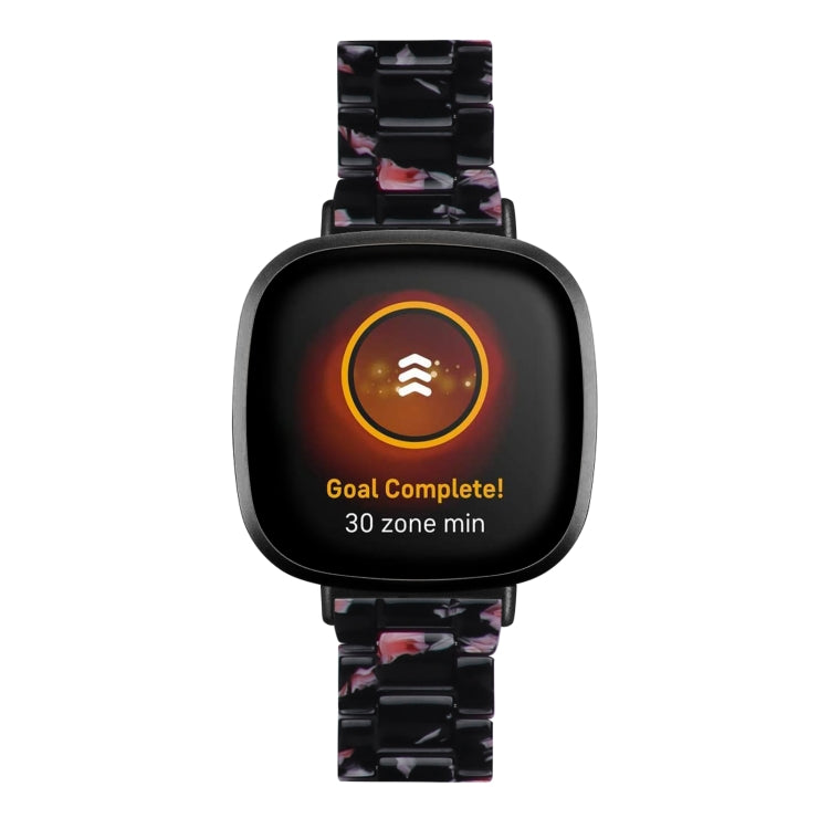 For Fitbit Versa 4 / Sense 2 Universal Resin Watch Band(Black Pink Flower) - free shipping - PMC TechLife - Order now!