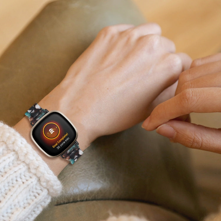 For Fitbit Versa 4 / Sense 2 Universal Resin Watch Band(Blue Flower) - free shipping - PMC TechLife - Order now!