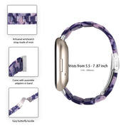 For Fitbit Versa 4 / Sense 2 Universal Resin Watch Band(Dark Black Pink)
