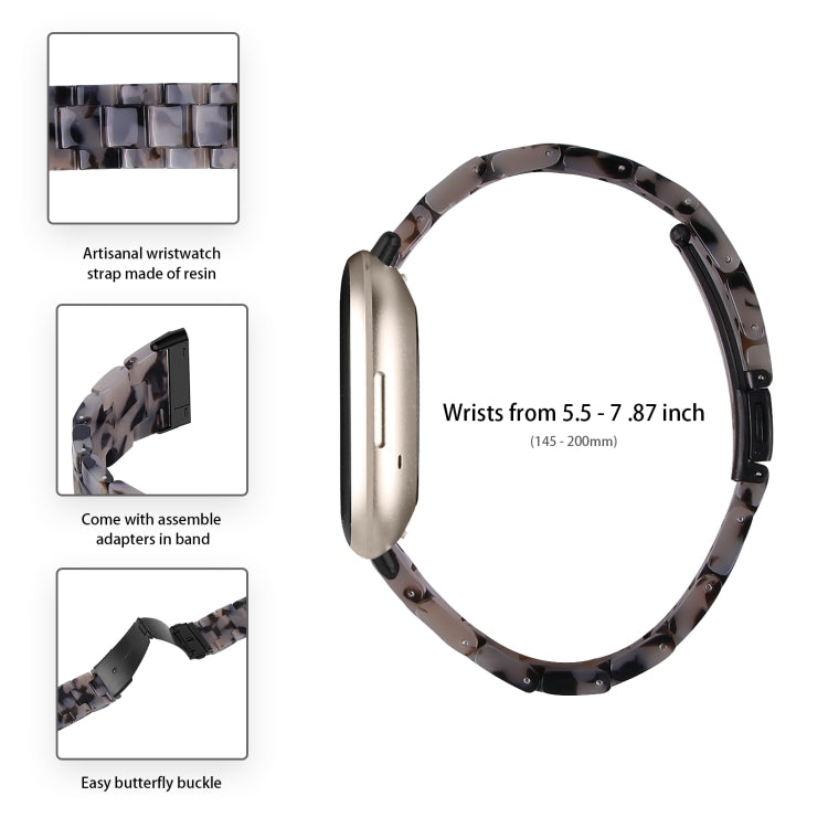 For Fitbit Versa 4 / Sense 2 Universal Resin Watch Band(Dark Grey)