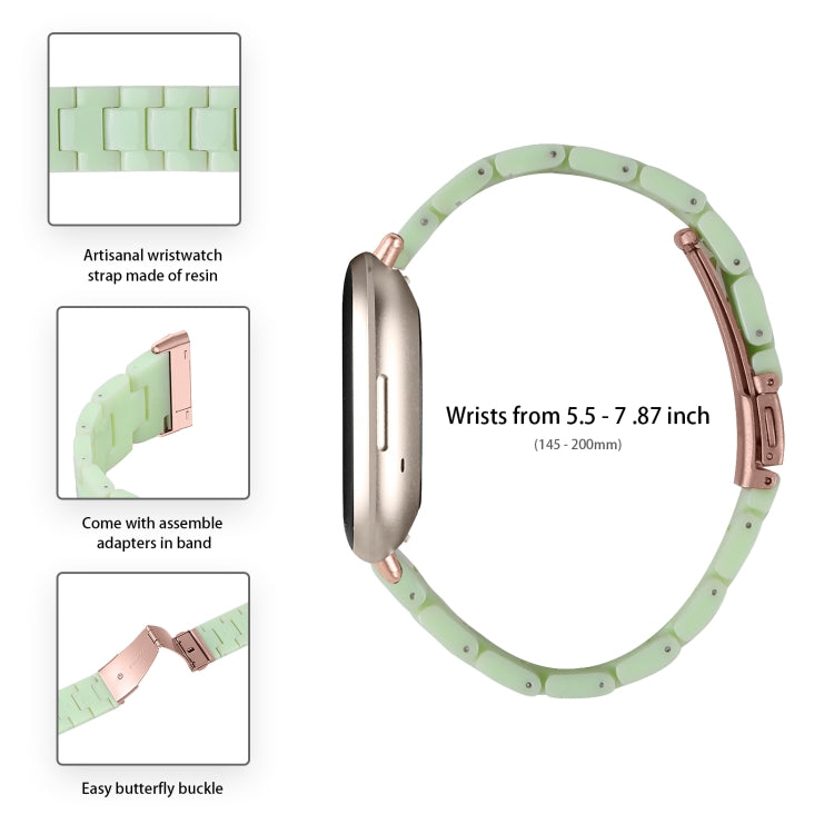For Fitbit Versa 4 / Sense 2 Universal Resin Watch Band(Avocado Green)