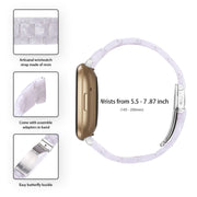 For Fitbit Versa 4 / Sense 2 Universal Resin Watch Band(Shiny White)