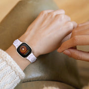 For Fitbit Versa 4 / Sense 2 Universal Resin Watch Band(Shiny White)