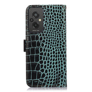 For Xiaomi Redmi 11 Prime 4G Magnetic Crocodile Texture Genuine Leather RFID Phone Case(Green)