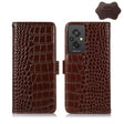 For Xiaomi Redmi 11 Prime 4G Magnetic Crocodile Texture Genuine Leather RFID Phone Case(Brown) - Xiaomi Cases by PMC TechLife | Online Shopping South Africa | PMC TechLife