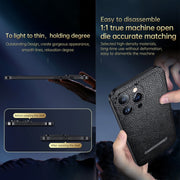 For iPhone 14 SULADA Invisible Bracket Leather Back Cover Phone Case(Dark Green)
