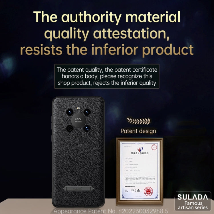 For Huawei Mate 40 Pro SULADA Invisible Bracket Leather Back Cover Phone Case(Dark Green) - Huawei Cases by SULADA | Online Shopping South Africa | PMC TechLife | Buy Now Pay Later Mobicred