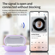 For Huawei FreeBuds SE Pure Color Bluetooth Earphone Silicone Case with Hook(Purple)