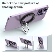 Car Magnetic Dual Axis Ring Phone Holder(Bright Black)