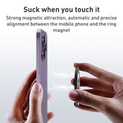 Car Magnetic Dual Axis Ring Phone Holder(Bright Purple)