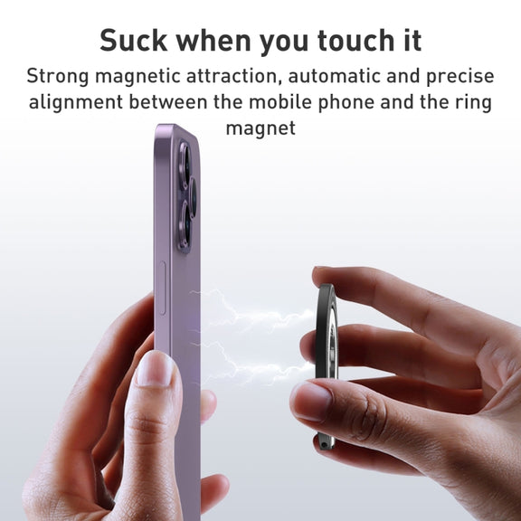 Car Magnetic Dual Axis Ring Phone Holder(Bright Purple)