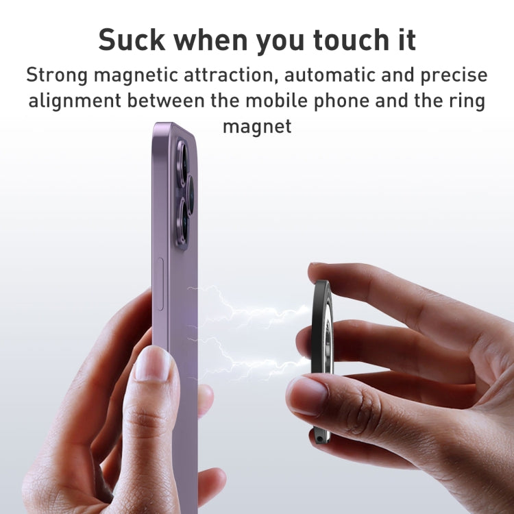 Car Magnetic Dual Axis Ring Phone Holder(Bright Purple)