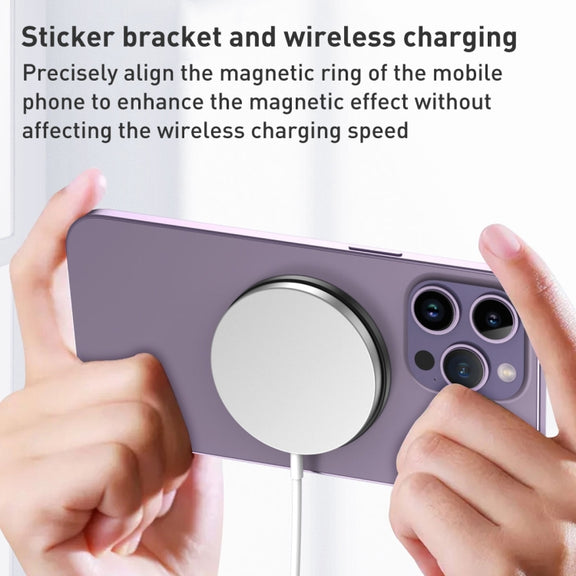 Car Magnetic Dual Axis Ring Phone Holder(Bright Black)