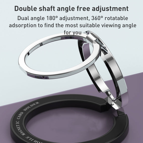 Car Magnetic Dual Axis Ring Phone Holder(Bright Purple)