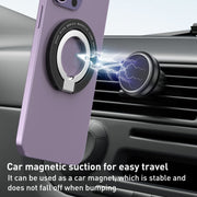 Car Magnetic Dual Axis Ring Phone Holder(Bright Purple)