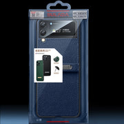 For Samsung Galaxy Z Flip3 5G SULADA Invisible Bracket Leather Back Cover Phone Case(Red)