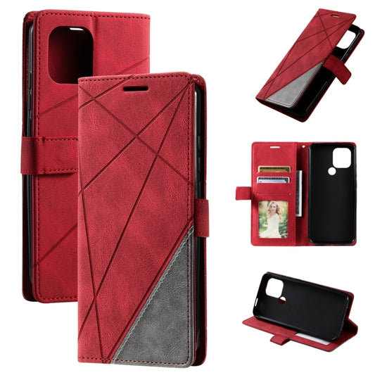 For Xiaomi Redmi A1+ Skin Feel Splicing Leather Phone Case(Red) - free shipping - PMC Jewellery - Order now!