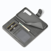 For Samsung Galaxy S23 5G LC.IMEEKE Calf Texture Horizontal Flip Leather Phone Case(Grey)