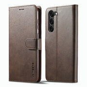 For Samsung Galaxy S23+ 5G LC.IMEEKE Calf Texture Horizontal Flip Leather Phone Case(Coffee)