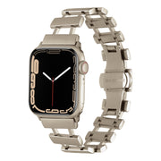 Hollow Stainless Steel Watch Band For Apple Watch Ultra 49mm / Series 8&7 45mm / SE 2&6&SE&5&4 44mm(Starlight)