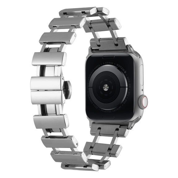 Hollow Stainless Steel Watch Band For Apple Watch Ultra 49mm / Series 8&7 45mm / SE 2&6&SE&5&4 44mm(Silver)