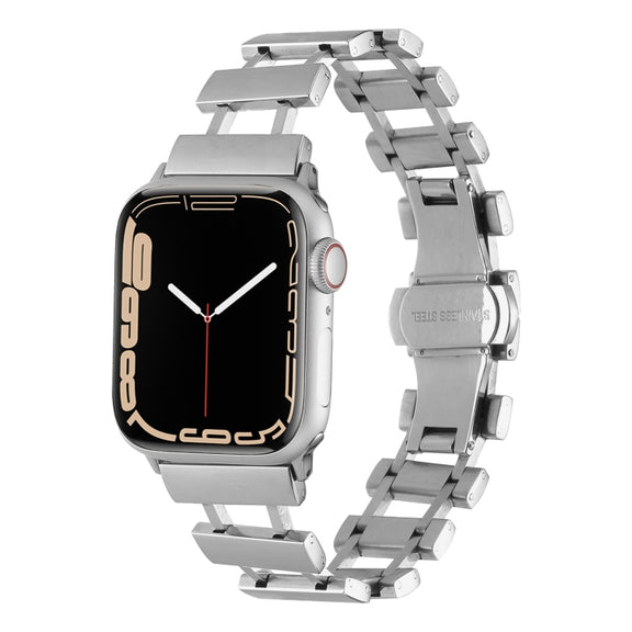 Hollow Stainless Steel Watch Band For Apple Watch Ultra 49mm / Series 8&7 45mm / SE 2&6&SE&5&4 44mm(Silver)