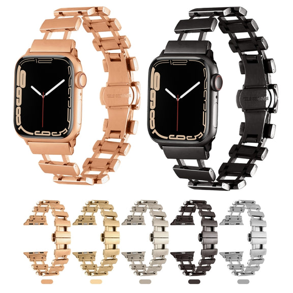 Hollow Stainless Steel Watch Band For Apple Watch Ultra 49mm / Series 8&7 45mm / SE 2&6&SE&5&4 44mm(Silver)