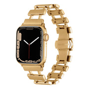 Hollow Stainless Steel Watch Band For Apple Watch Series 8&7 41mm / SE 2&6&SE&5&4 40mm / 3&2&1 38mm(Gold)