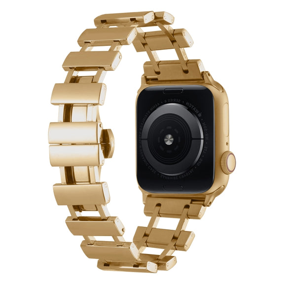 Hollow Stainless Steel Watch Band For Apple Watch Series 8&7 41mm / SE 2&6&SE&5&4 40mm / 3&2&1 38mm(Gold)