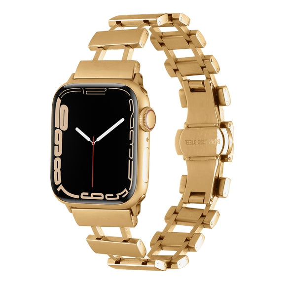 Hollow Stainless Steel Watch Band For Apple Watch Series 8&7 41mm / SE 2&6&SE&5&4 40mm / 3&2&1 38mm(Gold)