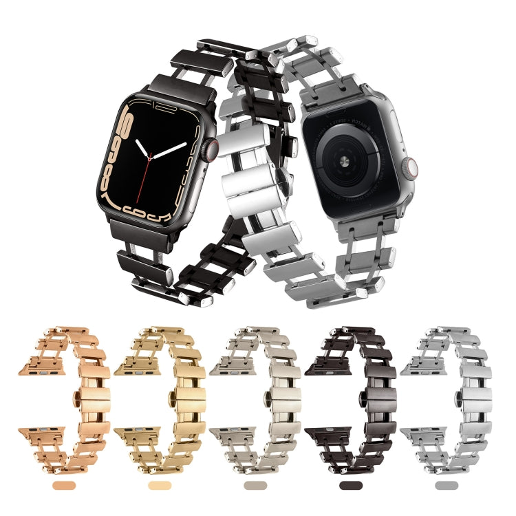 Hollow Stainless Steel Watch Band For Apple Watch Series 8&7 41mm / SE 2&6&SE&5&4 40mm / 3&2&1 38mm(Gold)