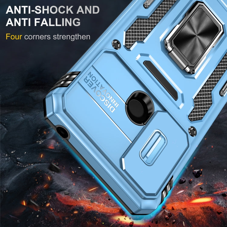 For Xiaomi Redmi 10C Armor PC + TPU Camera Shield Phone Case(Light Blue)