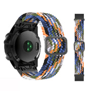 Compatible with Garmin Fenix 7X Adjustable Nylon Braided Elasticity Watch Band(Colorful Denim)