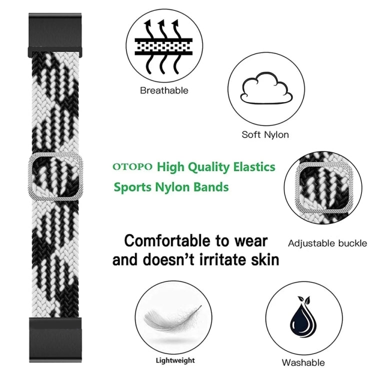 Compatible with Garmin Fenix 7X Adjustable Nylon Braided Elasticity Watch Band(Red)