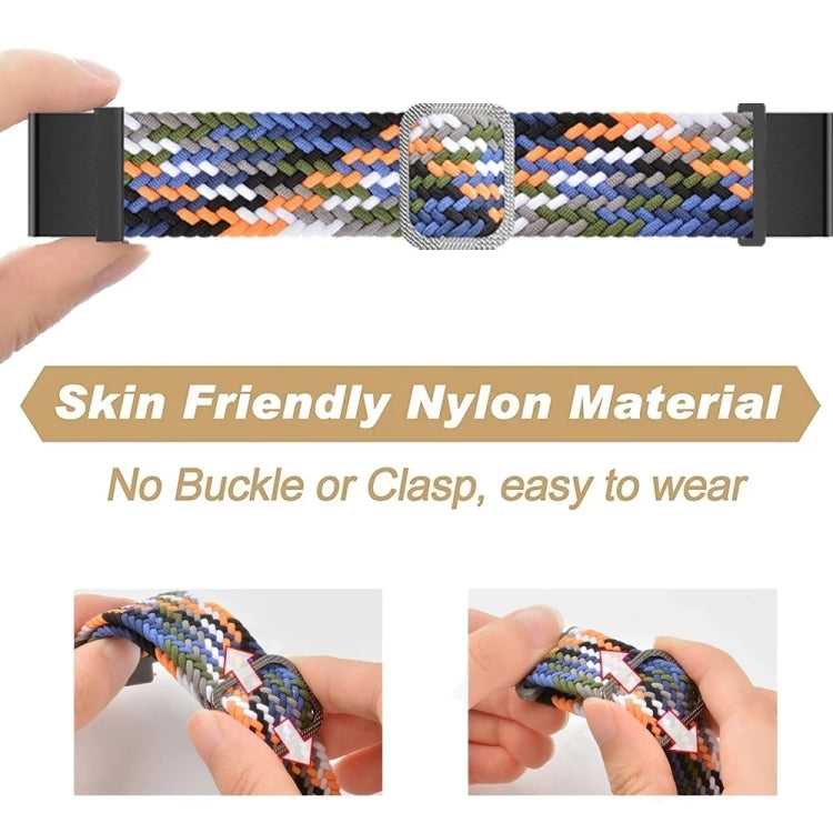 Compatible with Garmin Fenix 7X Adjustable Nylon Braided Elasticity Watch Band(Red)