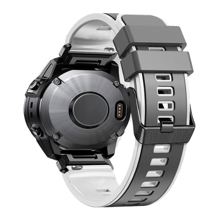 Compatible with Garmin Fenix 7 22mm Plain Weave Two-Color Quick Release Silicone Watch Band(Grey) - free shipping - PMC TechLife - Order now!