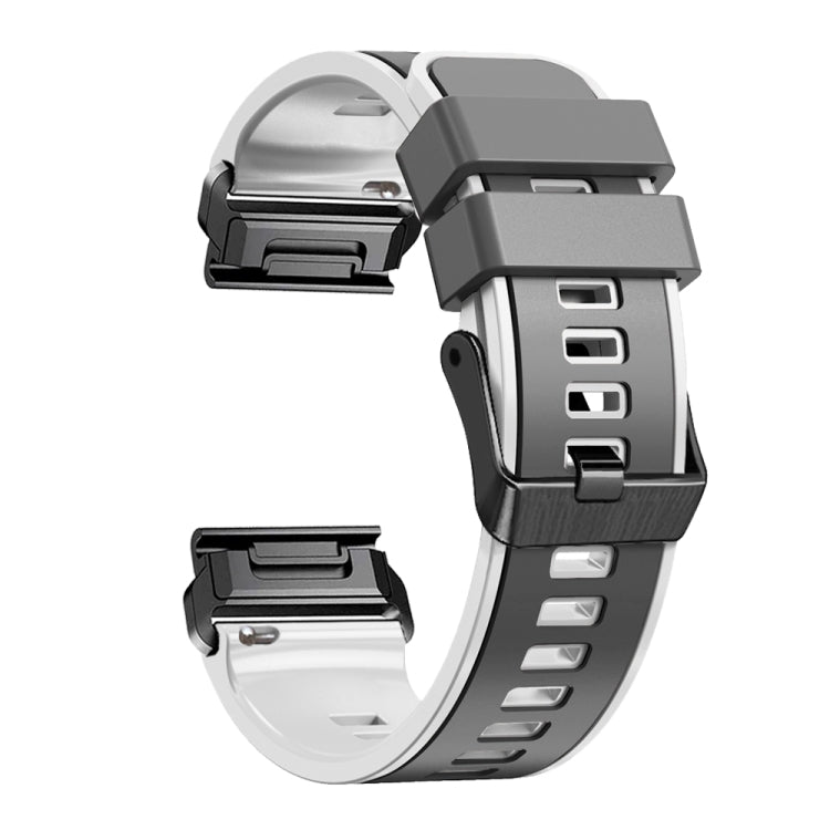 Compatible with Garmin Fenix 7 22mm Plain Weave Two-Color Quick Release Silicone Watch Band(Grey) - free shipping - PMC TechLife - Order now!