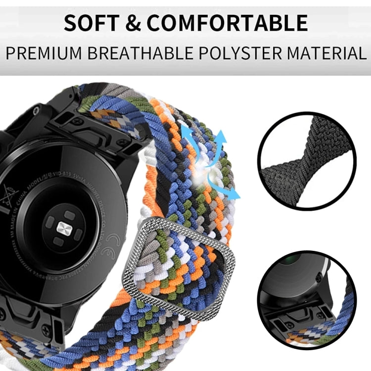 Compatible with Garmin Fenix 7 Adjustable Nylon Braided Elasticity Watch Band(Colorful Denim) - free shipping - PMC TechLife - Order now!