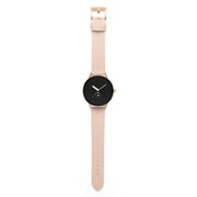 For Google Pixel Watch Grooved Genuine Leather Watch Band(Light Pink)