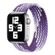 Nylon Single-turn Braided Watch Band For Apple Watch Ultra 49mm&Watch Ultra 2 49mm / Series 9&8&7 45mm / SE 3&SE 2&6&SE&5&4 44mm / 3&2&1 42mm, Length:155mm(Grape Purple) - Watch Bands by HAWEEL