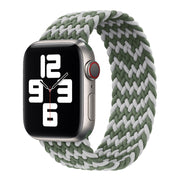 Nylon Single-turn Braided Watch Band For Apple Watch Ultra 49mm&Watch Ultra 2 49mm / Series 9&8&7 45mm / SE 3&SE 2&6&SE&5&4 44mm / 3&2&1 42mm, Length:155mm(W Green Grey) - Watch Bands by HAWEEL