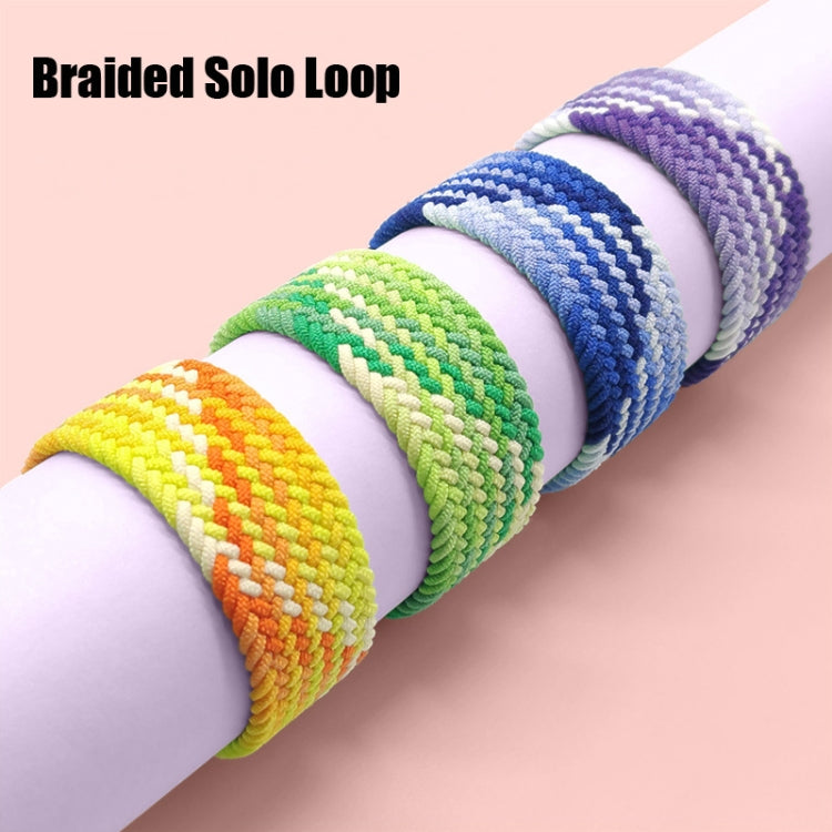 Nylon Single-turn Braided Watch Band For Apple Watch Ultra 49mm&Watch Ultra 2 49mm / Series 9&8&7 45mm / SE 3&SE 2&6&SE&5&4 44mm / 3&2&1 42mm, Length:155mm(W Green Grey) - Watch Bands by HAWEEL | Online Shopping South Africa | PMC TechLife | Buy Now Pay Later Mobicred