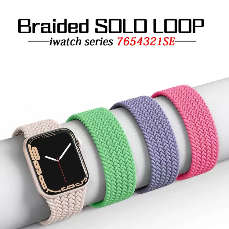 Nylon Single-turn Braided Watch Band For Apple Watch Ultra 49mm&Watch Ultra 2 49mm / Series 9&8&7 45mm / SE 3&SE 2&6&SE&5&4 44mm / 3&2&1 42mm, Length:155mm(Strawberry Red) - free shipping - PMC TechLife - Order now!