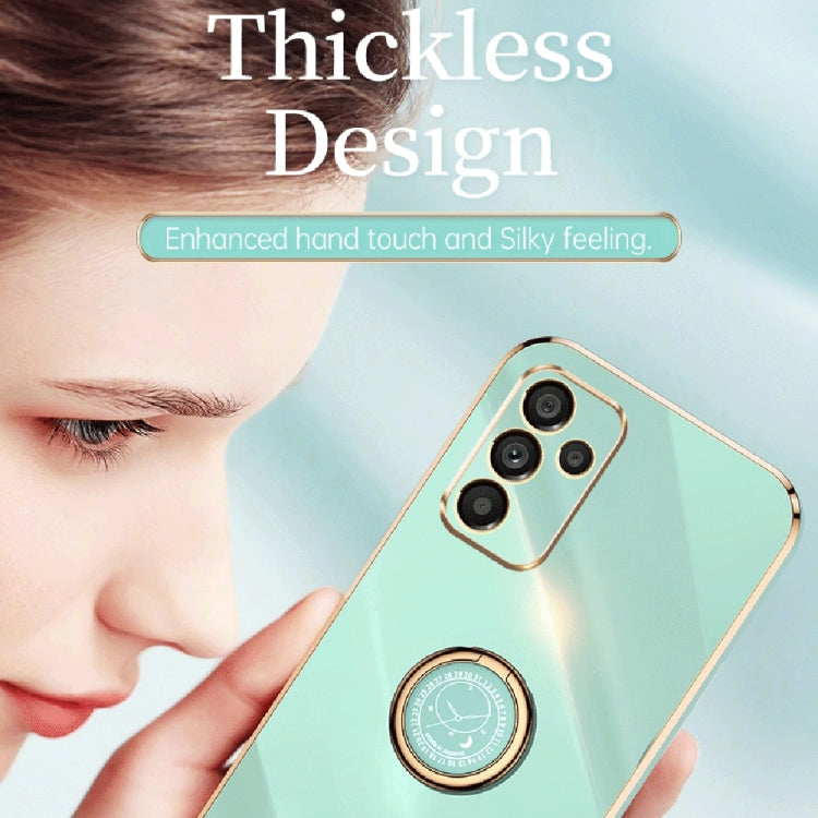For Samsung Galaxy A14 5G XINLI Straight Edge 6D Electroplate TPU Phone Case with Ring Holder(Pink) - free shipping - PMC TechLife - Order now!