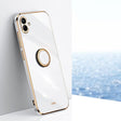 For Samsung Galaxy A04 4G XINLI Straight Edge 6D Electroplate TPU Phone Case with Ring Holder(White) - Galaxy Phone Cases by PMC TechLife | Online Shopping South Africa | PMC TechLife | Buy Now Pay Later Mobicred