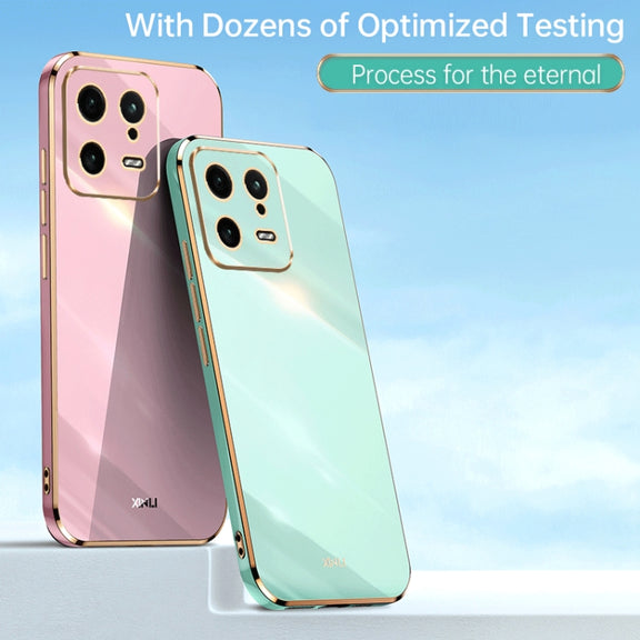 For Xiaomi 13 XINLI Straight Edge 6D Electroplate TPU Phone Case(Pink)