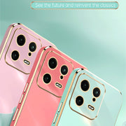For Xiaomi 13 XINLI Straight Edge 6D Electroplate TPU Phone Case(Pink)
