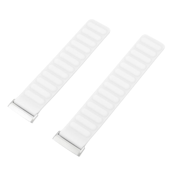 For Fitbit Versa 4 / 3 / Sense 2 20mm Silicone Magnetic Watch Band(White)